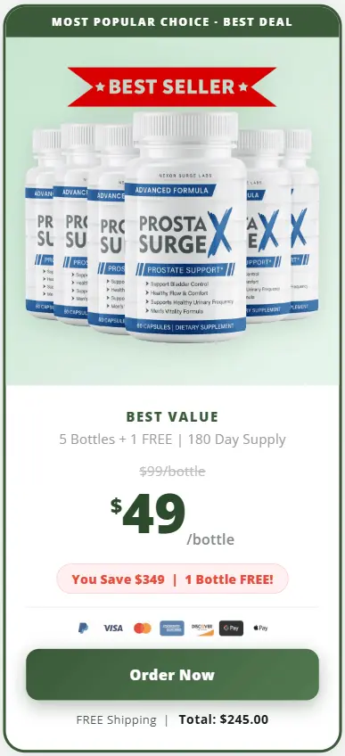 Buy Prosta Surge X 6 Bottle